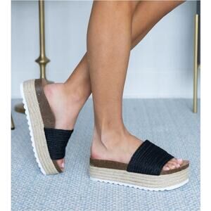 Dirty Laundry NEW Women's Palm Desert Platform Espadrille Slide Sandal 8.5 / 39